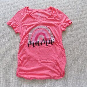ISABLE MATERNITY MAMA SQUARED RAINBOW SHIRT